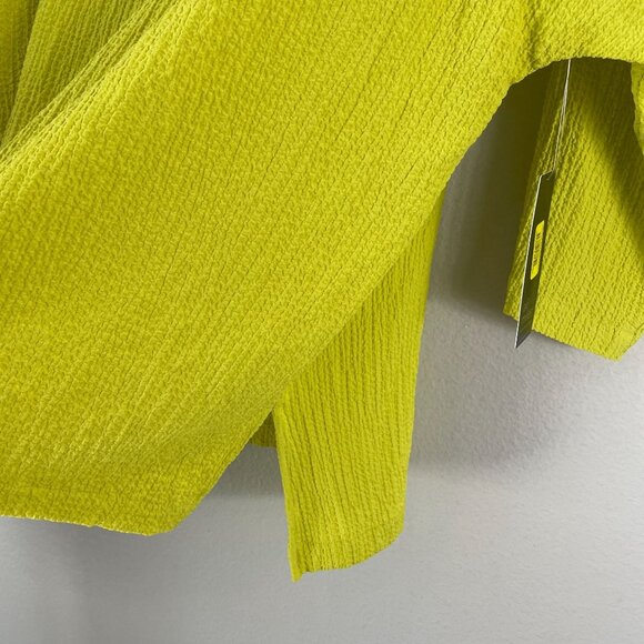 NEW Ali Miles Womens XL Lime Green Textured Cowl Neck Sweater Tunic Top Shirt - Picture 10 of 12